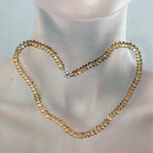 Faceted Rondelle Smoky Quartz Necklace